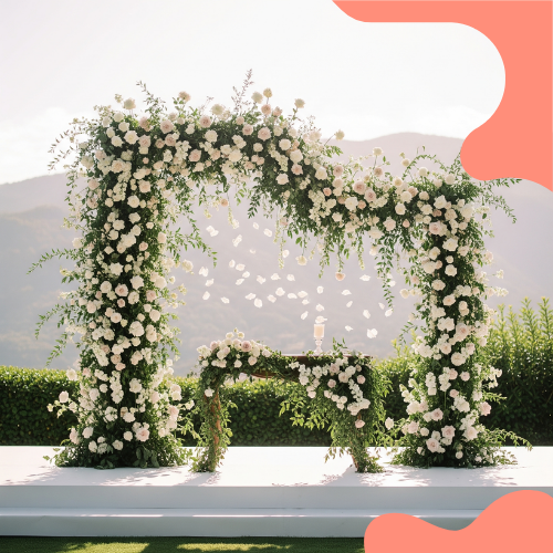 ALTAR DE CASAMENTO COM FLORES BRANCAS