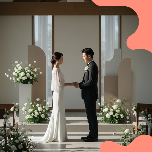 CASAL DE NOIVOS CASAMENTO MINIMALISTA DELICADO