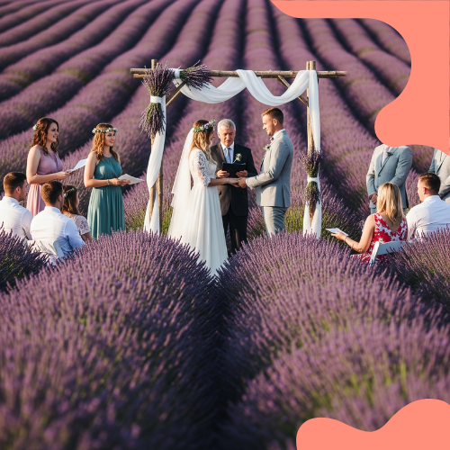 CASAMENTO EM UM CAMPO DE LAVANDAS