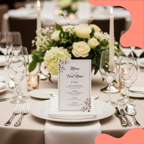 MENU NA MESA DOS CONVIDADOS CASAMENTO