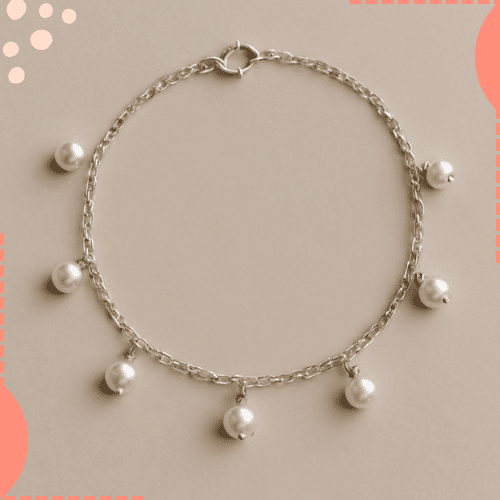 pulseira com pingentes de pérolas para noivas